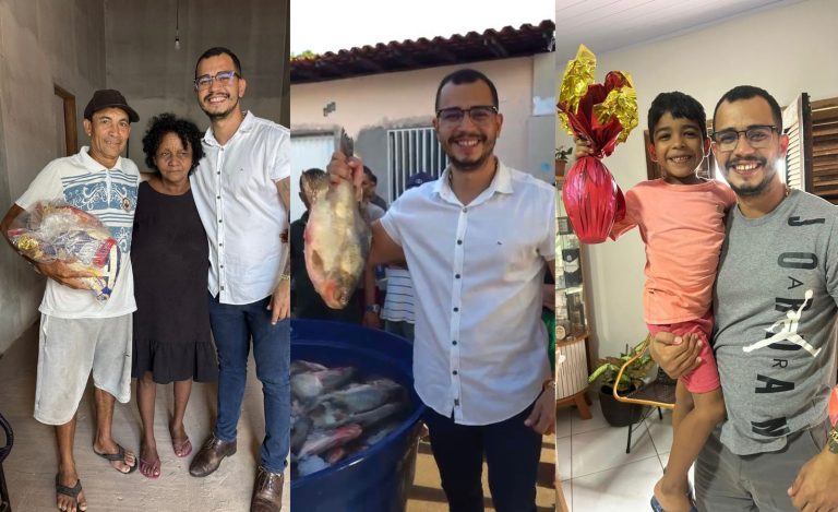 Dr. Júnior Castro distribui peixe, cestas básicas e ovos de Páscoa em Vargem Grande